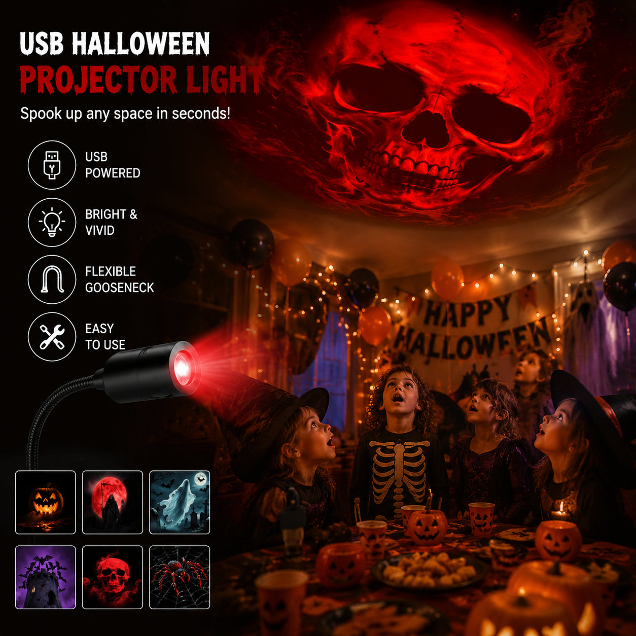 Halloween HD Star Projector – Turn Any Room Into a Spooky Light Show 🎃
