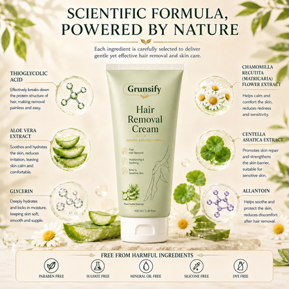 🔥Last Day 50% OFF 👨‍⚕️ Natural Gentle Hair Removal Cream | For Women & Men, Sensitive Skin