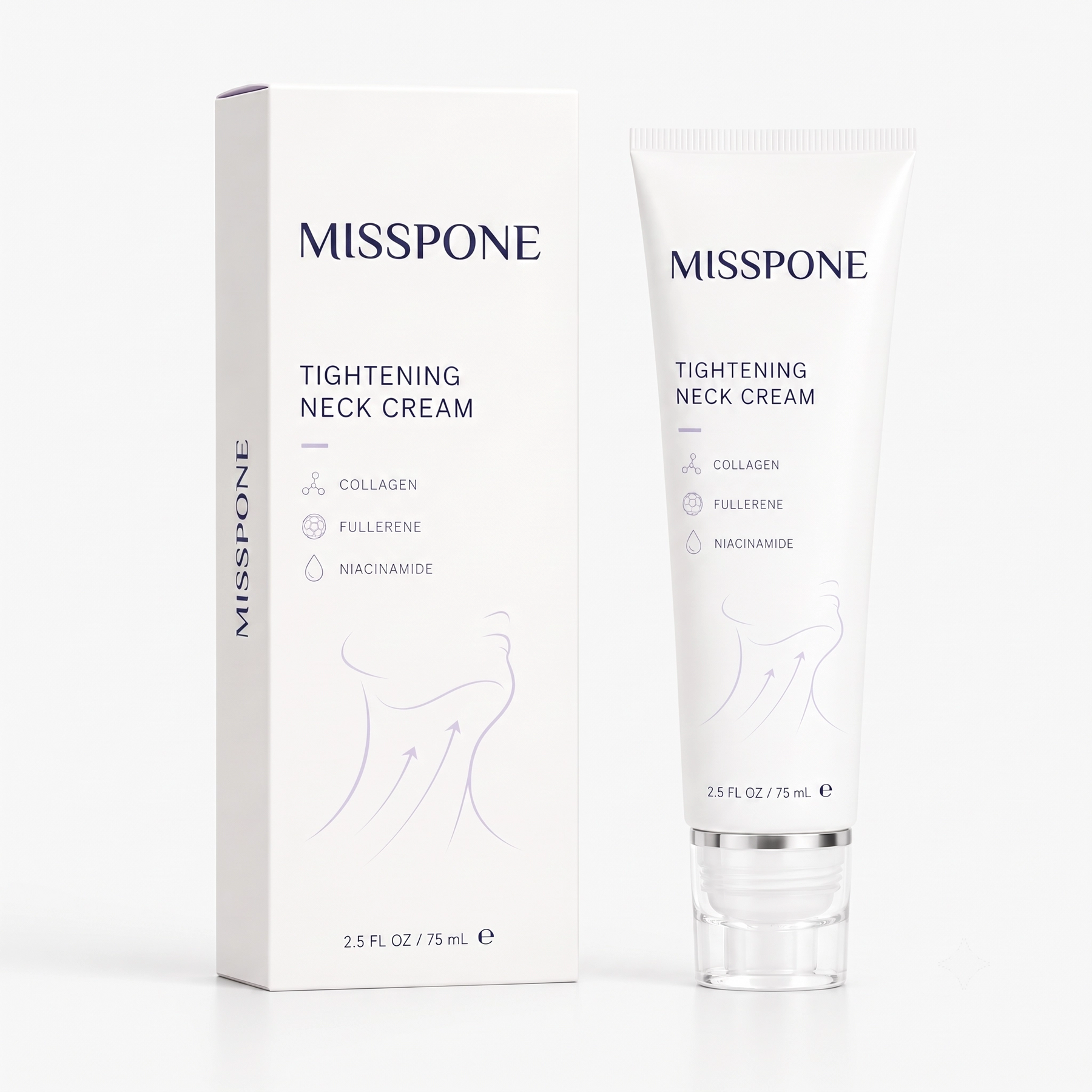 MISSPONE neck cream package and tube
