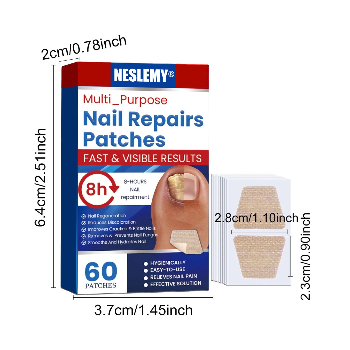 🔥 Last Day 50% OFF NESLEMY® Nail Fungus Care Patches 🩹 From Yellow, Brittle-Looking Nails to Clearer, Healthier-Looking Nails