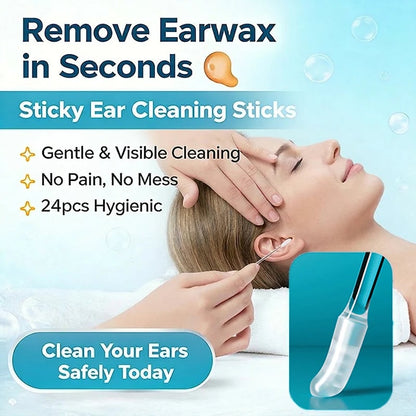🔥Last Day 80% OFF 👨‍⚕️ Sticky Ear Cleaning Sticks - Gentle, Visible Ear Care👂(24PCS)