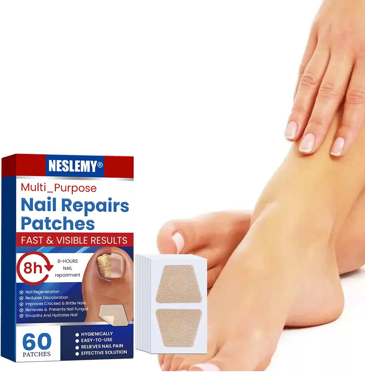 🔥 Last Day 50% OFF NESLEMY® Nail Fungus Care Patches 🩹 From Yellow, Brittle-Looking Nails to Clearer, Healthier-Looking Nails