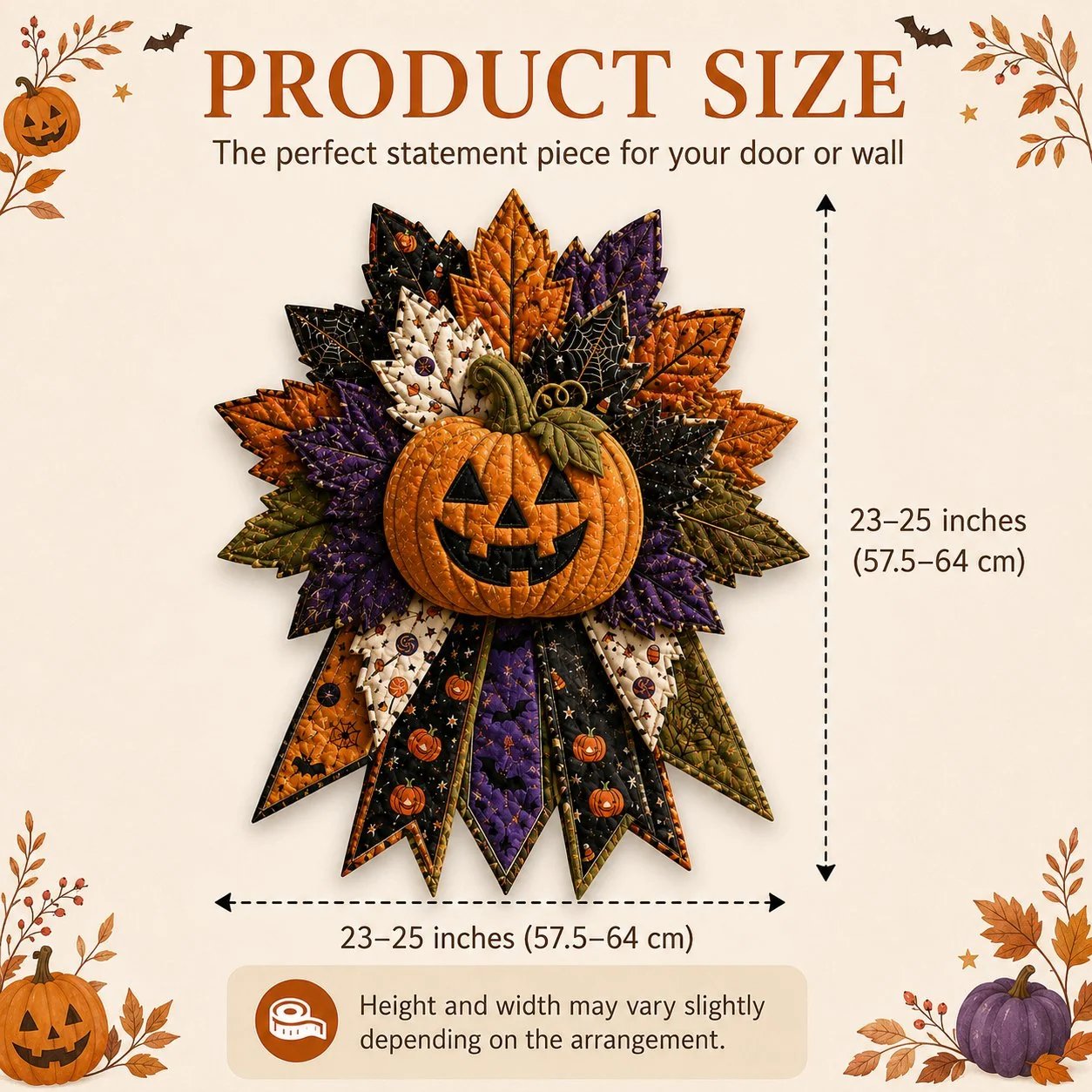 🎃 Beginner-Friendly Oversized Halloween Character Quilted Door Hanger Sewing Kit | Complete Kit with All Tools & Step-by-Step Guide Included 💕