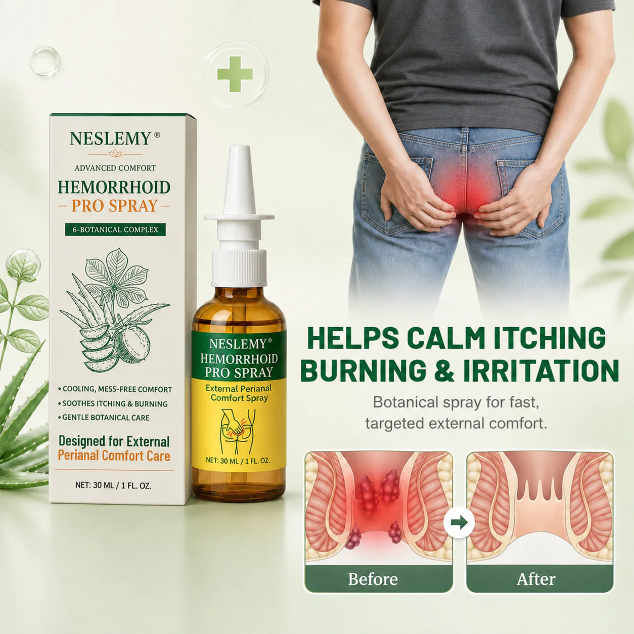 🔥Last Day 80% OFF 👨‍⚕️ NESLEMY® Advanced Comfort Hemorrhoid PRO Spray