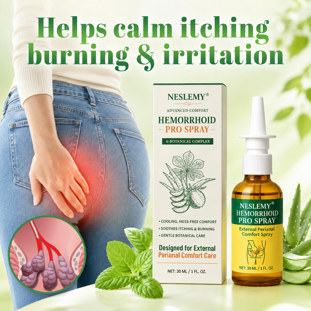 🔥Last Day 80% OFF 👨‍⚕️ NESLEMY® Advanced Comfort Hemorrhoid PRO Spray