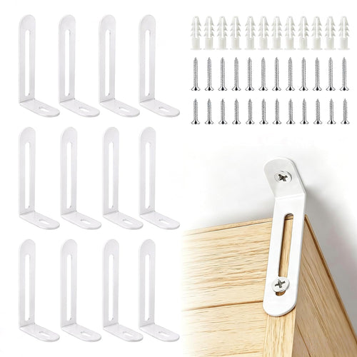 Anti Tip Furniture Anchors, Steel Wall Anchors, 12 Pack,White | Furniture wall anchors help secure dressers, cabinets and bookcases for baby and pet safety with quick, easy installation.