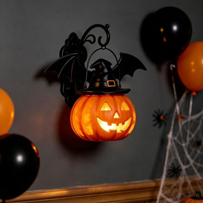 🎃Halloween Early Bird Special Sale 50% OFF🎃 Bat Hat Pumpkin Wall Lamp 🦇