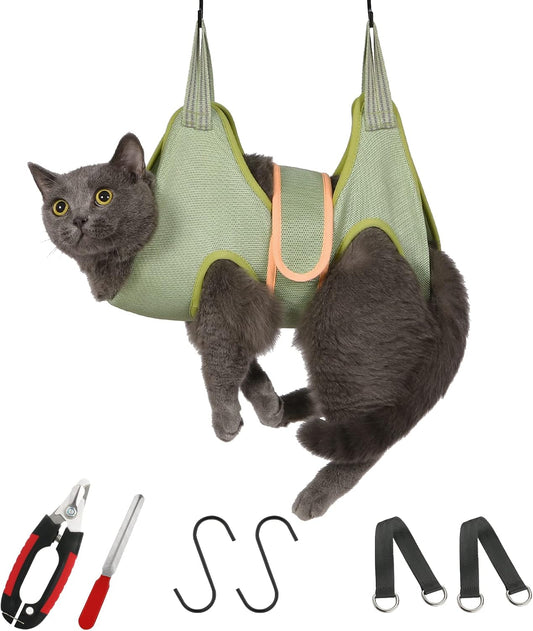 Cat Grooming Hammock Harness Kit