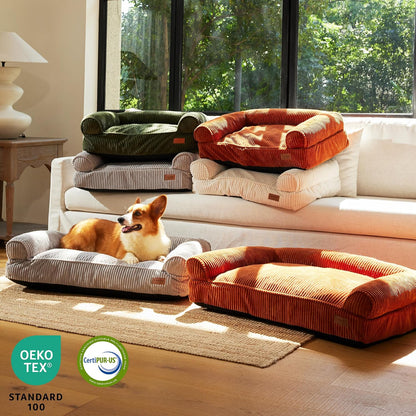 Corduroy Pet Sofa Bed with Washable Cover
