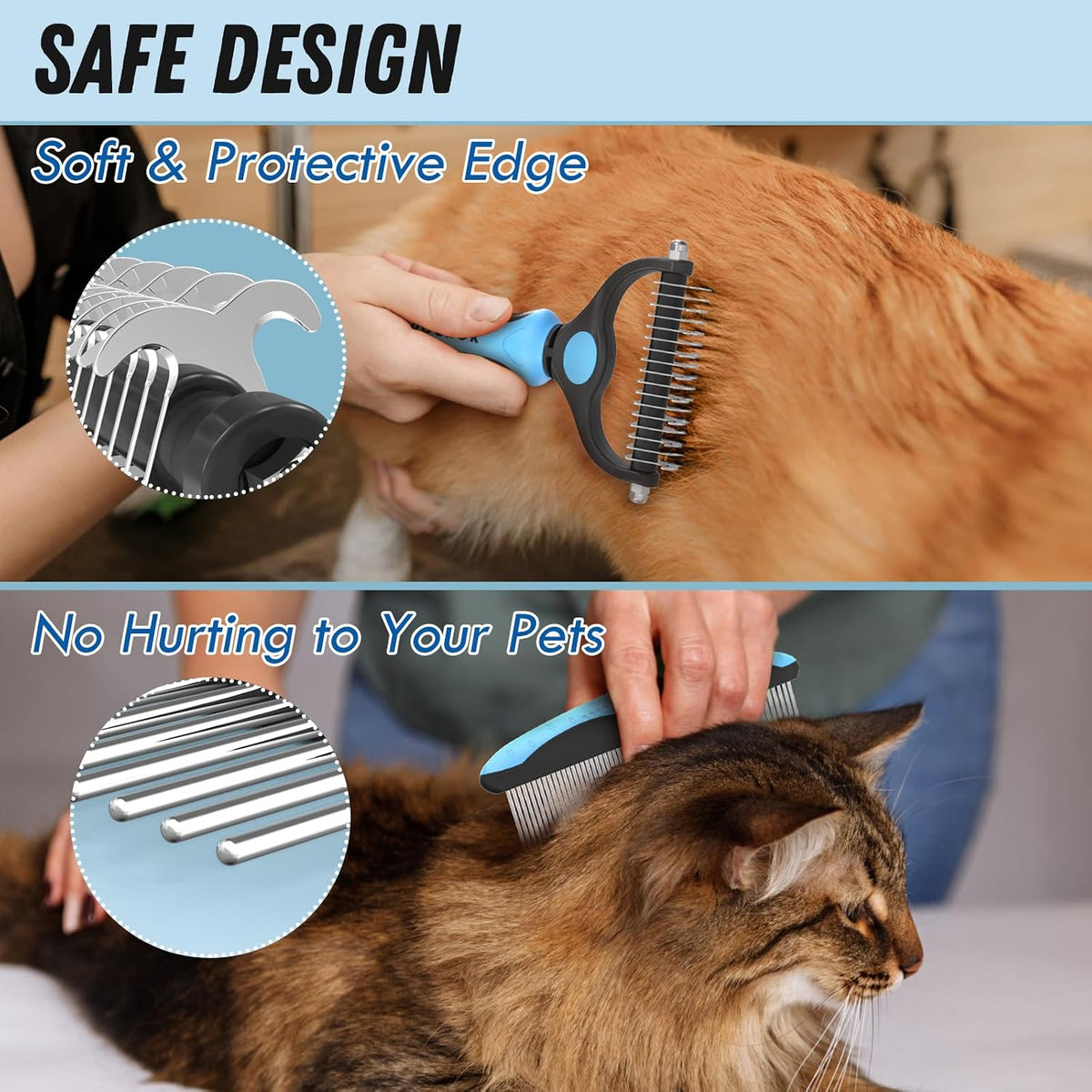 Deshedding Brush & Metal Comb Grooming Set