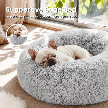 Fluffy Calming Donut Cat Bed