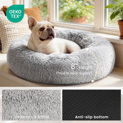 Fluffy Calming Donut Cat Bed