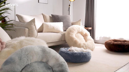 Fluffy Calming Donut Cat Bed