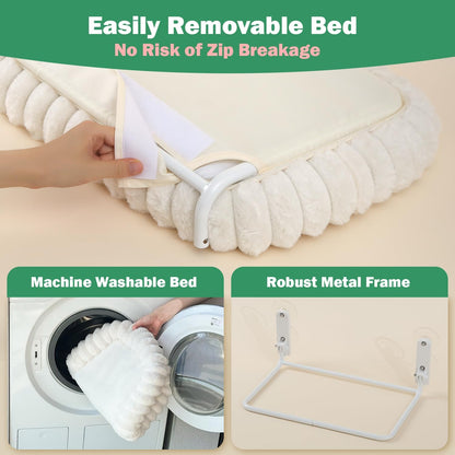 Foldable Cat Window Perch with Washable Bolster Bed