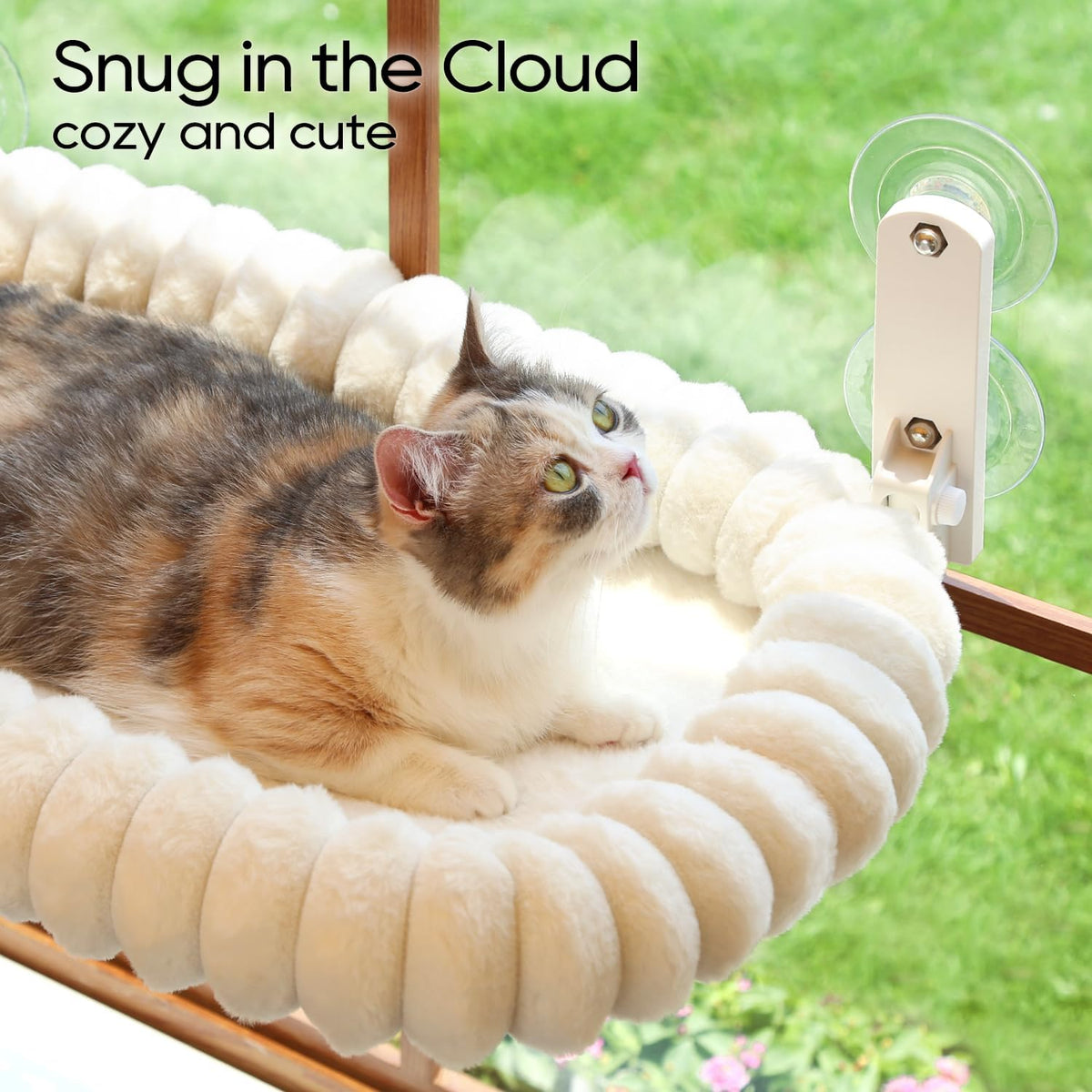 Foldable Cat Window Perch with Washable Bolster Bed