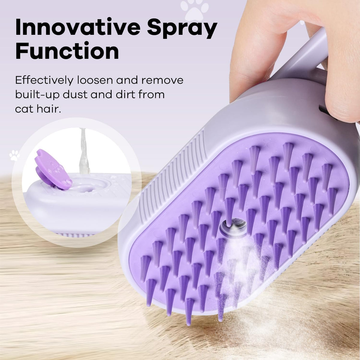 Foldable Mist Pet Shedding Brush