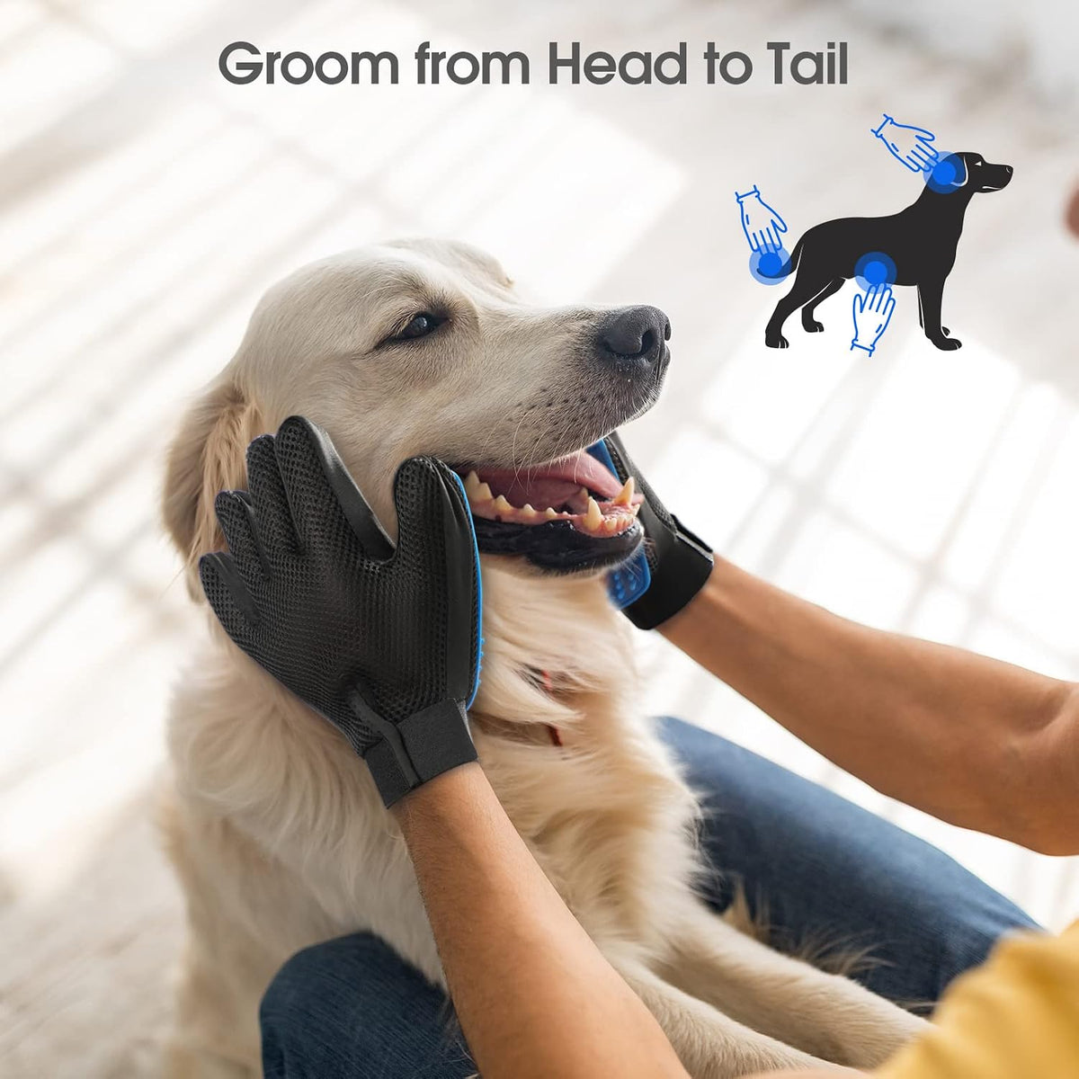 Gentle Pet Grooming Glove Pair