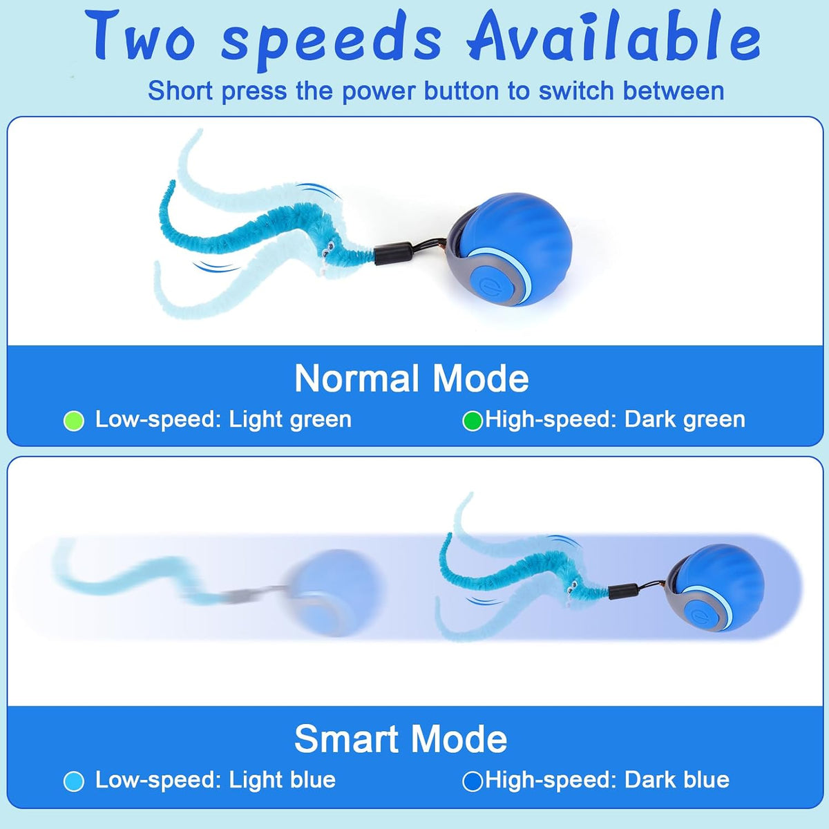 Rechargeable Interactive Cat Toy Ball with 3 Tails