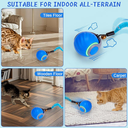 Rechargeable Interactive Cat Toy Ball with 3 Tails