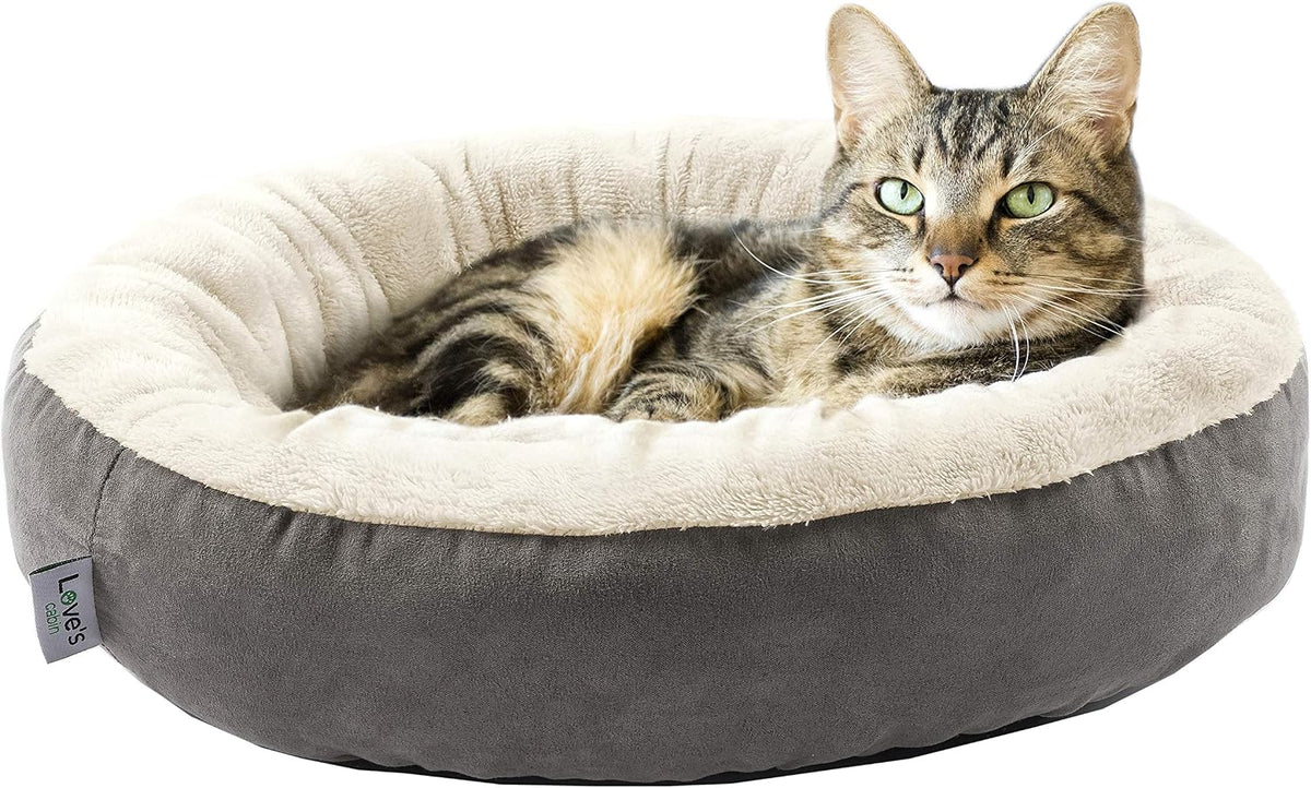 Round Donut Cat & Small Dog Cushion Bed
