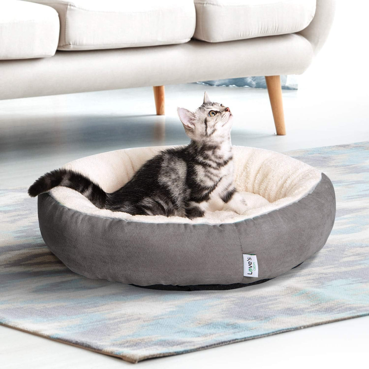 Round Donut Cat & Small Dog Cushion Bed